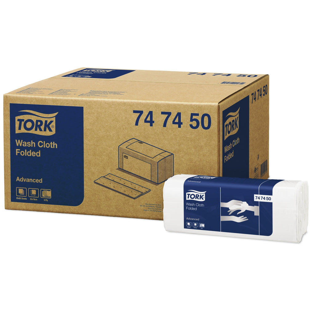 Engangsvaskeklude PAPIR 6-lags 20x80 stk Tork Advance
