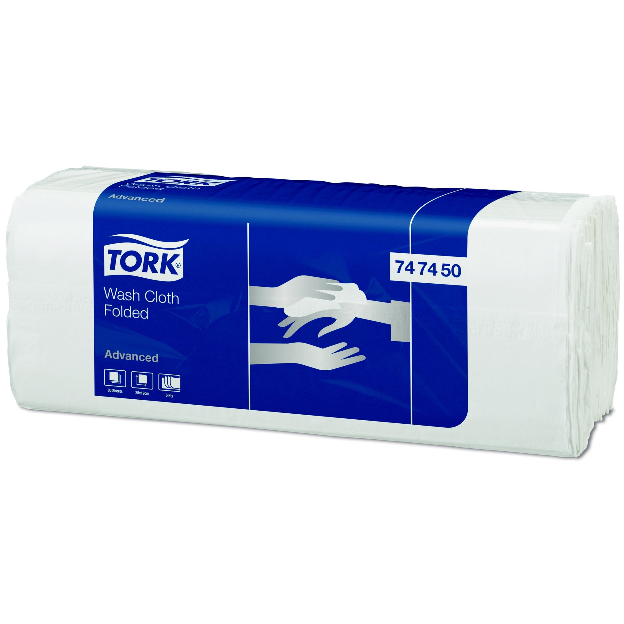Engangsvaskeklude PAPIR 6-lags 20x80 stk Tork Advance en enkelt pakke