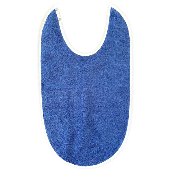 Hagesmækker med plast & 2 Trykknapper BLÅ