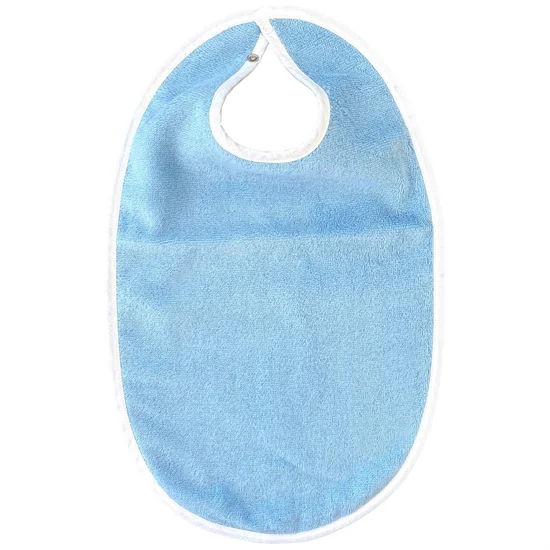 Hagesmækker med plast & 2 Trykknapper LYSEBLÅ