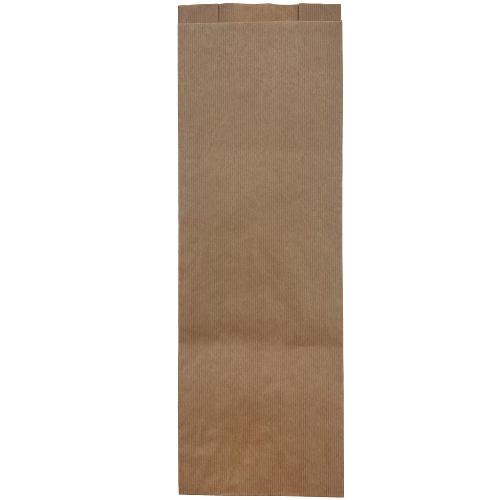 Grovbrødspose stor, brun ribbet 160/(2x40)x450+20 mm, 50 g – 1.000 stk.