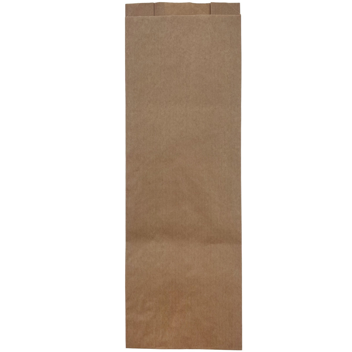 Grovbrødspose stor, brun ribbet 160/(2x40)x450+20 mm, 50 g – 1.000 stk.