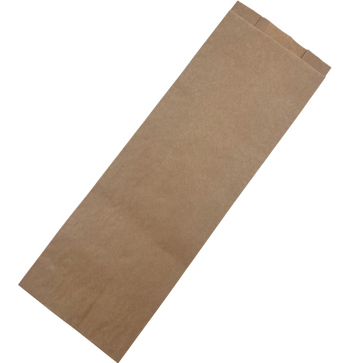 Grovbrødspose stor, brun ribbet 160/(2x40)x450+20 mm, 50 g – 1.000 stk. Pose på skrå