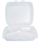 Termobakker 3 rum Hængslet Låg 1x125 stk