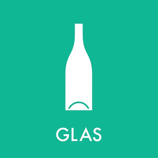 Piktogram Affaldssortering Glas 12x12cm Grøn 1 stk