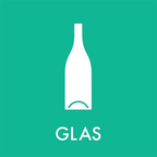 Piktogram Affaldssortering Glas 12x12cm Grøn 1 stk