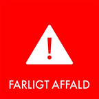 Piktogram Affaldssortering Farligt Affald 12x12cm Rød 1 stk