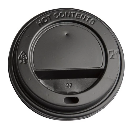 Låg t/kaffebæger 25cl Ripple Sort 1x100 stk