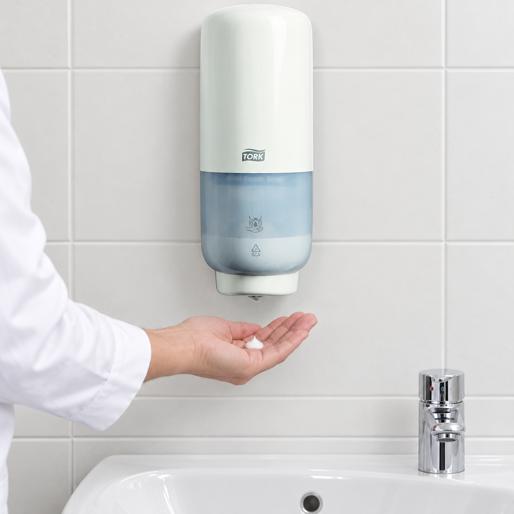 Sæbedispenser Tork S4 TouchFree, hvid, 1 liter