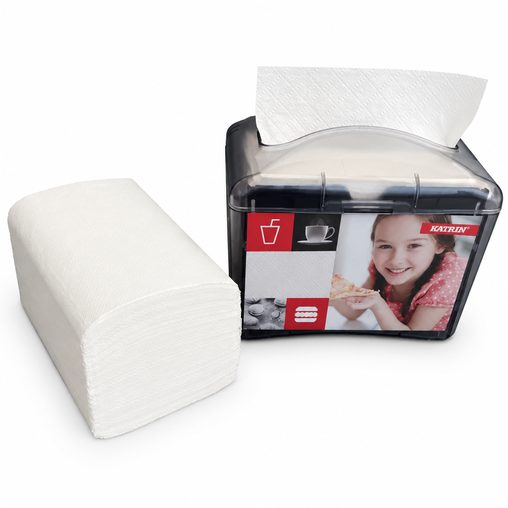 Dispenserservietter Katrin Easy1, hvide, 2-lags, 6.600 stk.