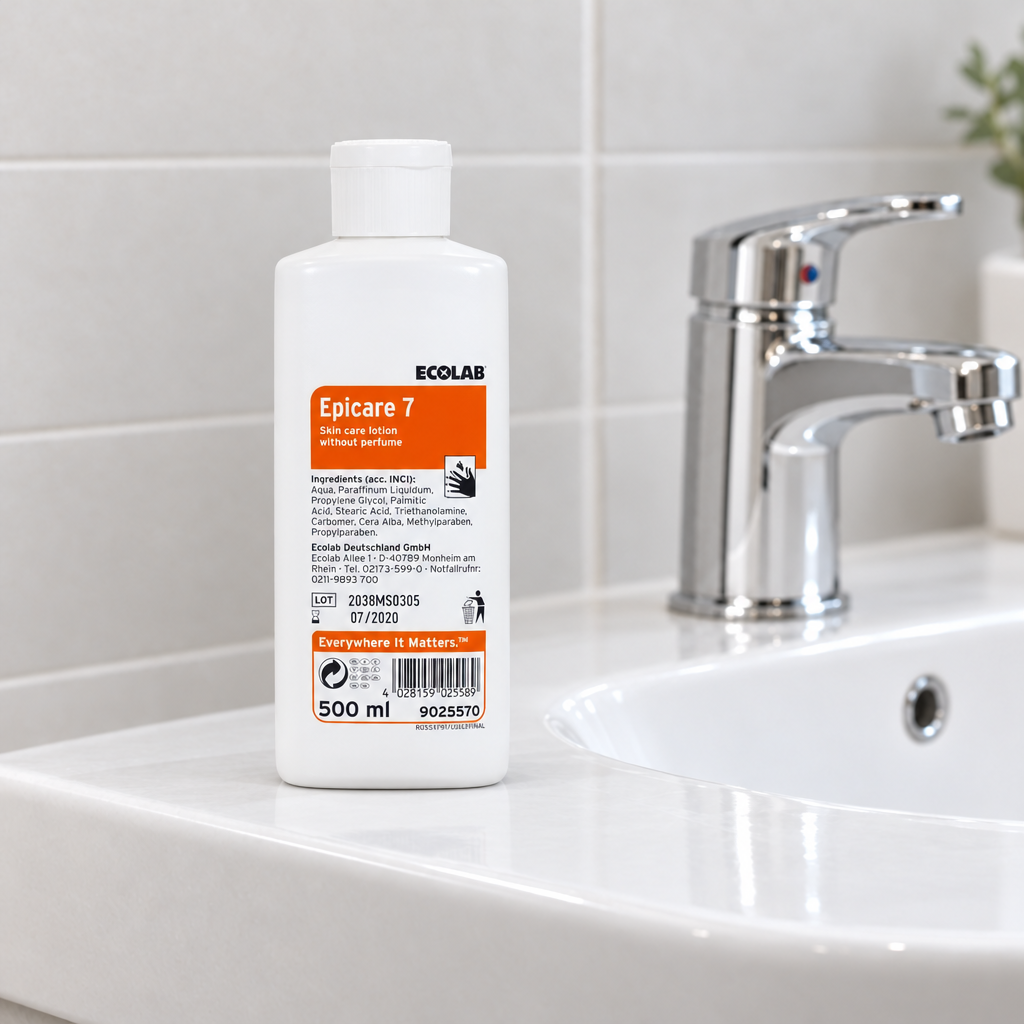 Plejelotion Epicare 7 uden farve og parfume, 500 ml, datovare