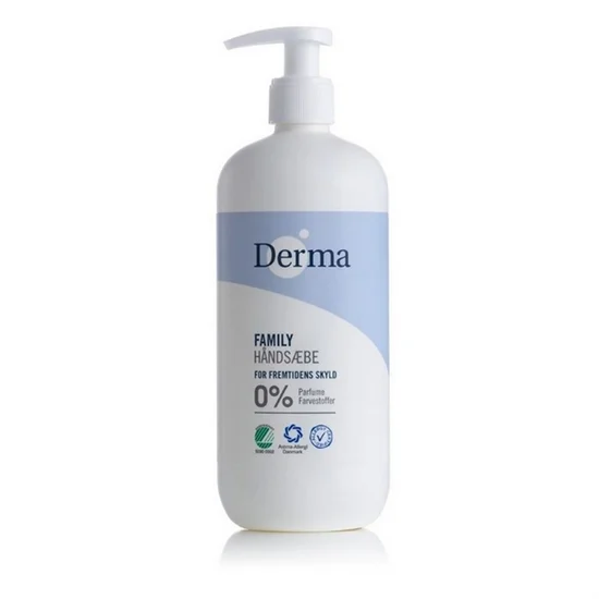 Håndsæbe DERMA uden farve & parfume 6x500 ml