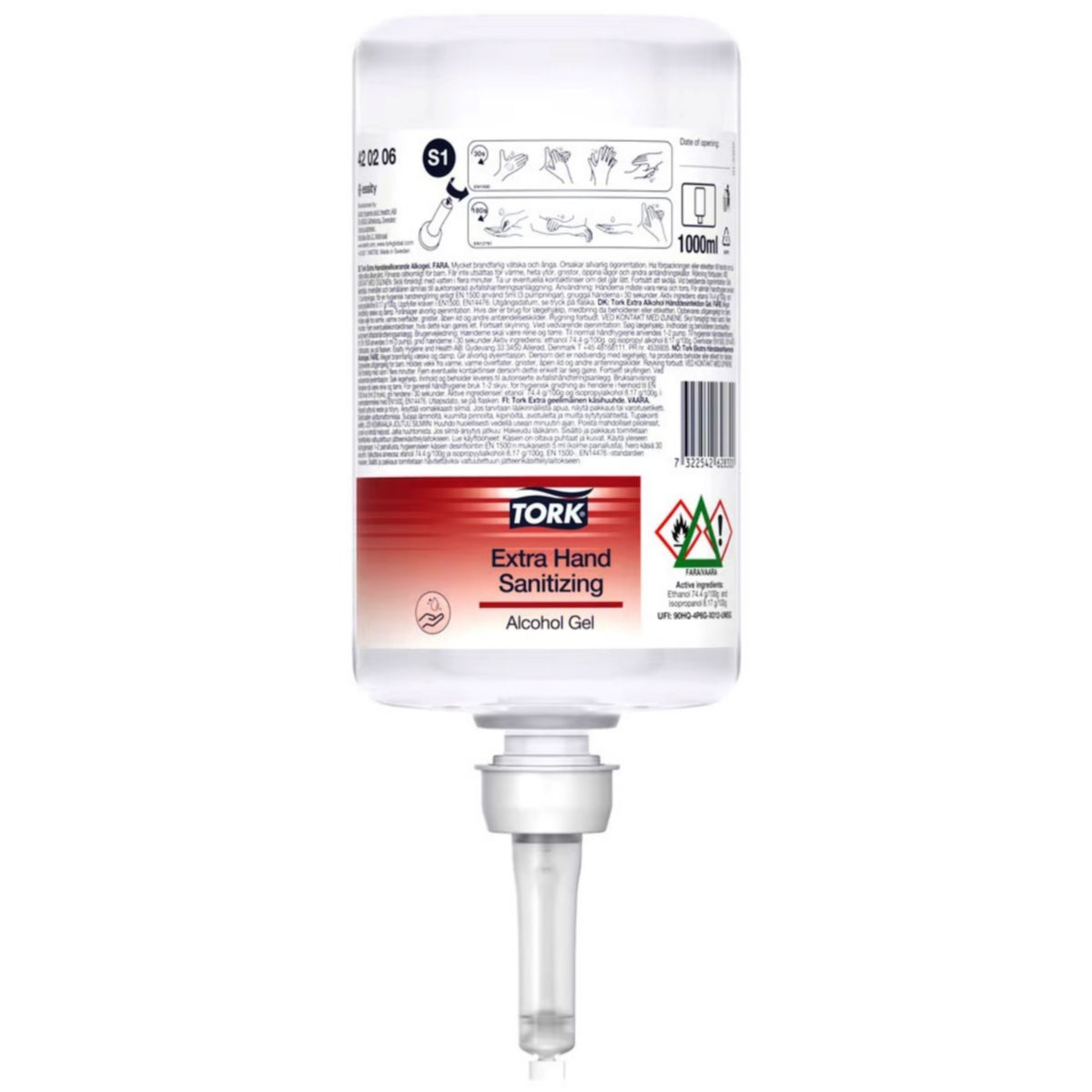 Hånddesinfektion Tork Extra 420206 gel, S1, 6 × 1 liter