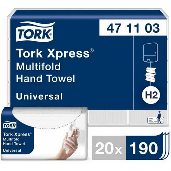 Håndklædeark Tork H2 Natur Genbrug 20x190 ark