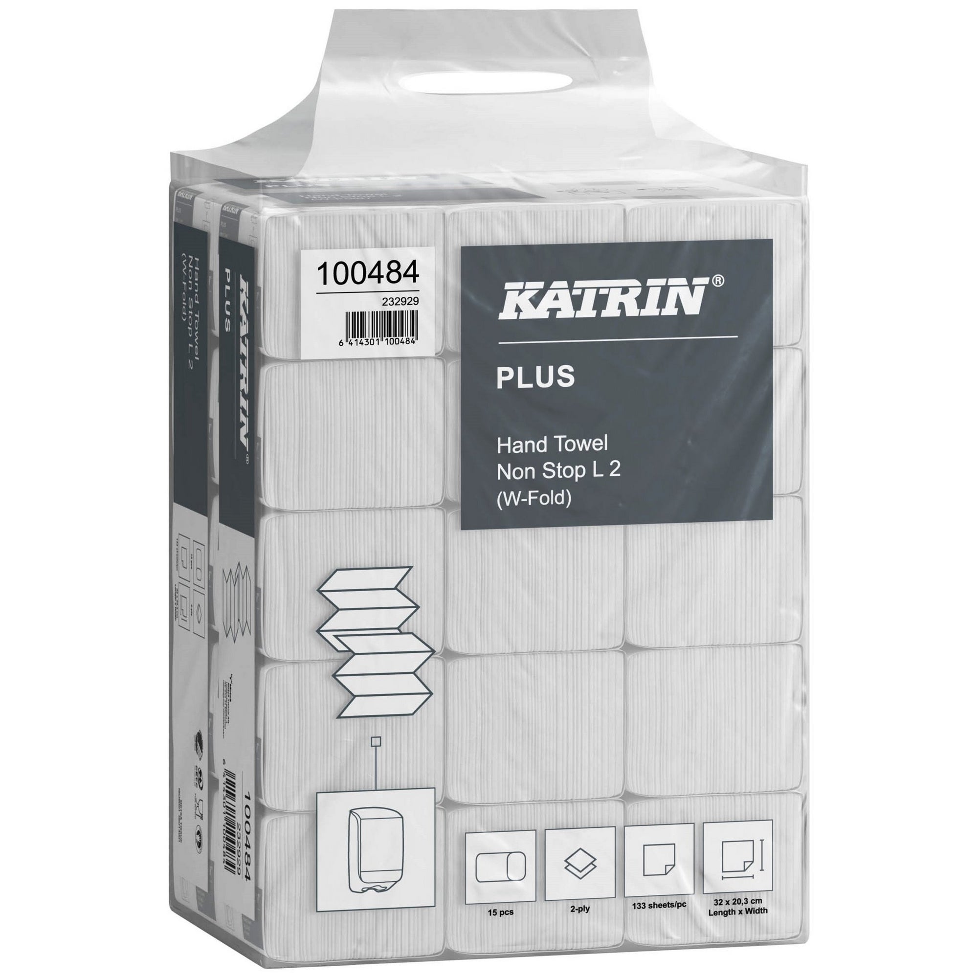 Håndark Katrin Non-stop 2-lags W-fold 15x133 ark