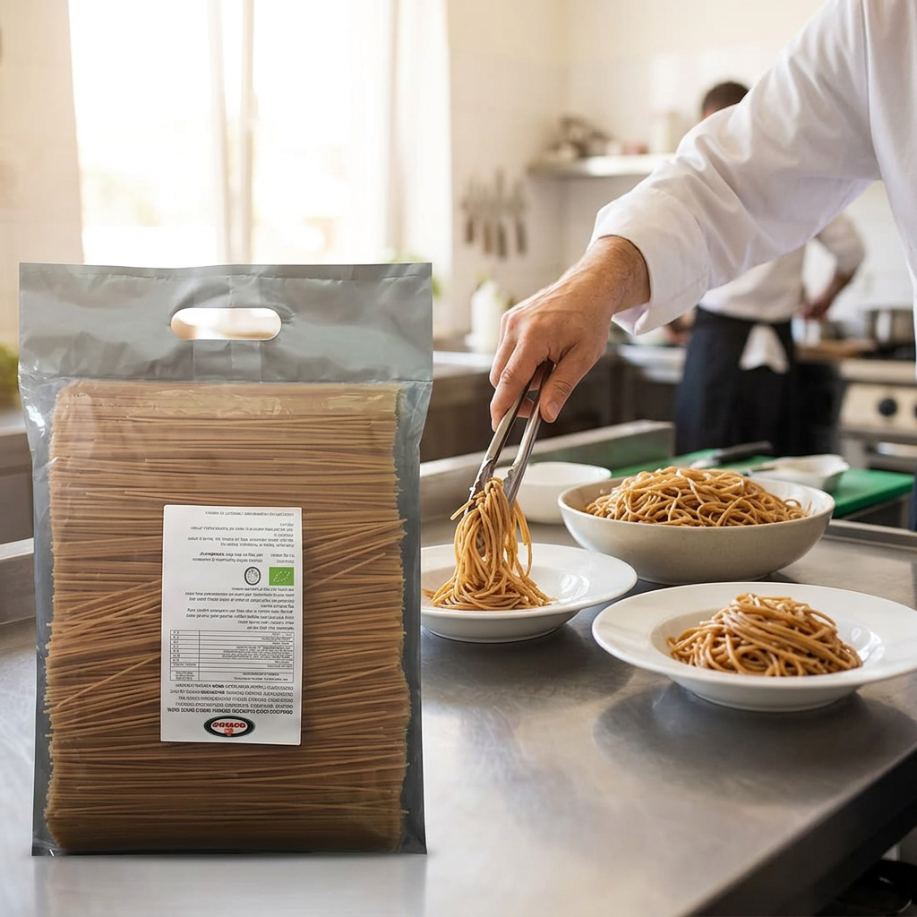 Spaghetti Helios, økologisk fuldkorn, 5 kg