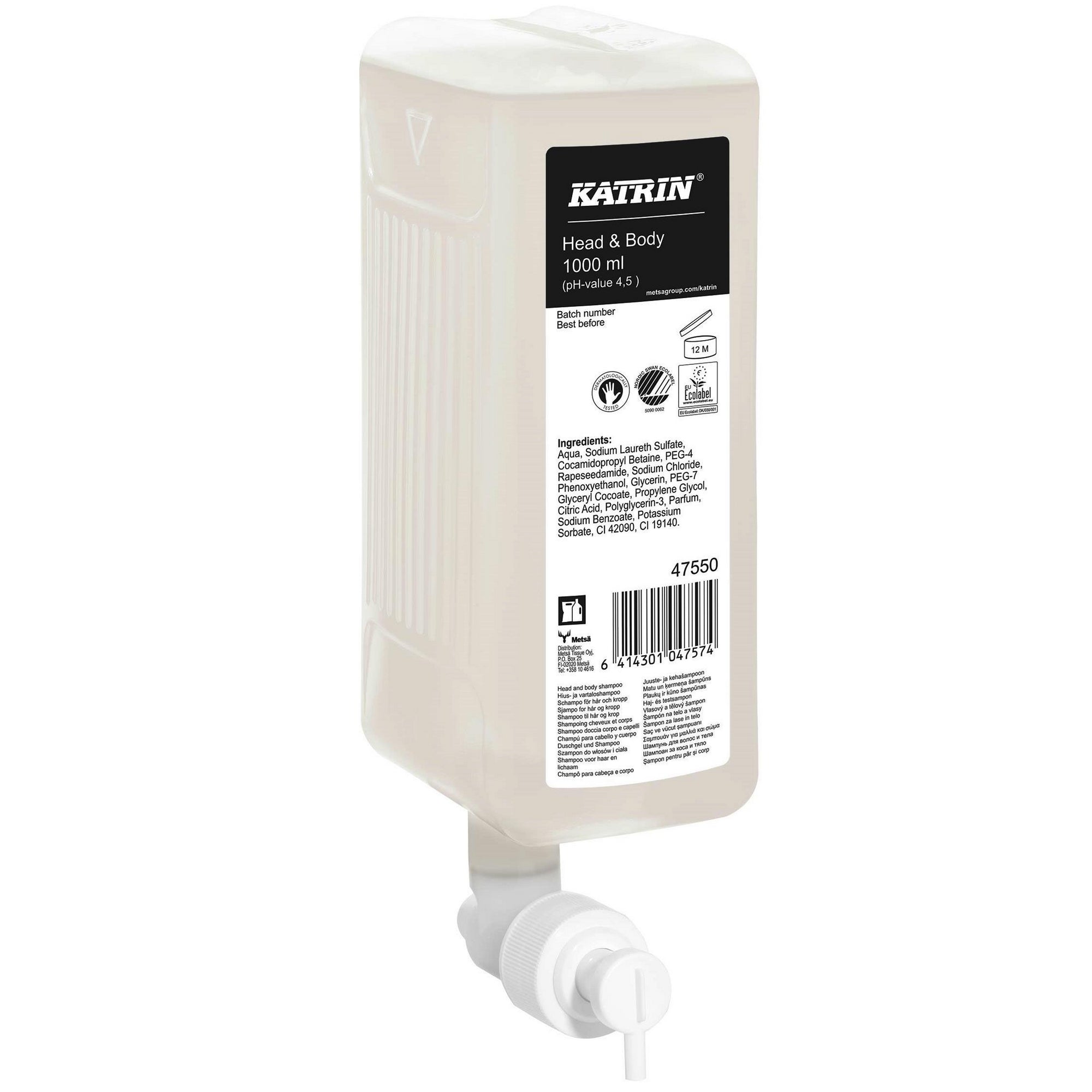 Sæbe Katrin Hair & Body Flydende 6x1 ltr