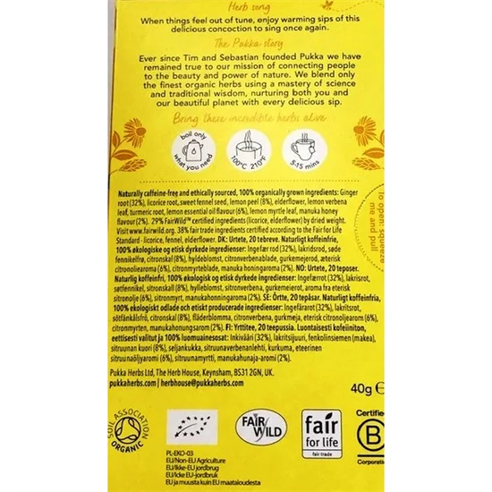 Pukka The Lemon Ginger & Manuka Honey 20 breve