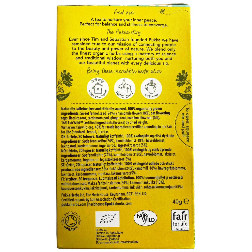Pukka Te Relax Øko 1x20 breveBagside