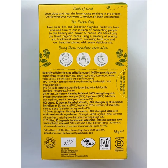 Pukka The Lemongrass & Ginger Øko 1x20 breve
