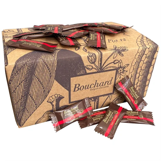 Kuvertchokolade 72 pct Mørk Belgian Bouchard 167 stk a 6g.