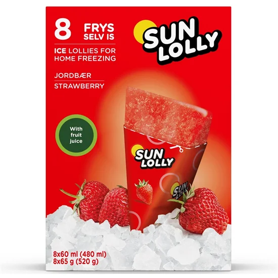 Is Sun Lolly Jordbær 1x8 stk