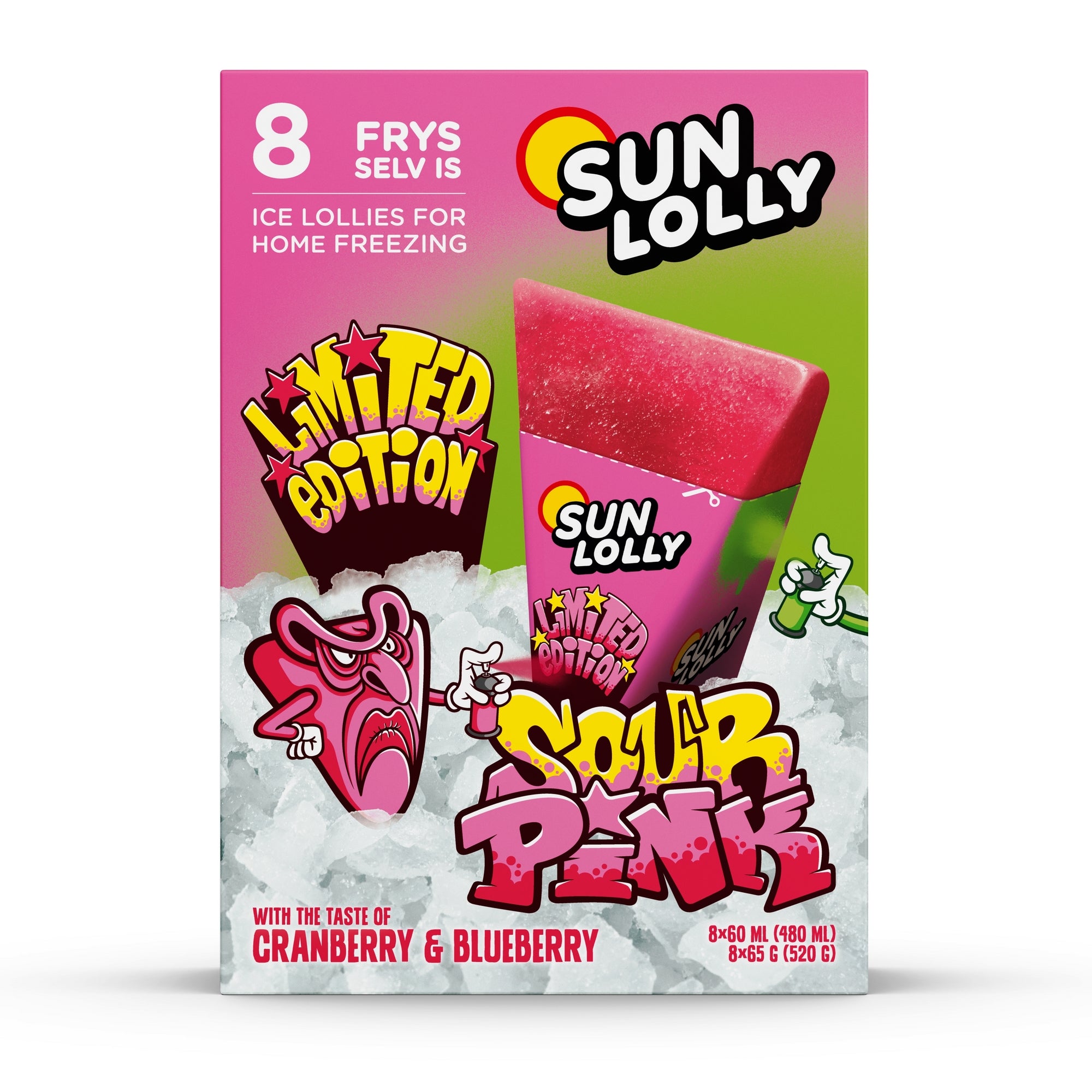 Is Sun Lolly Sour Pink 1x8 stk