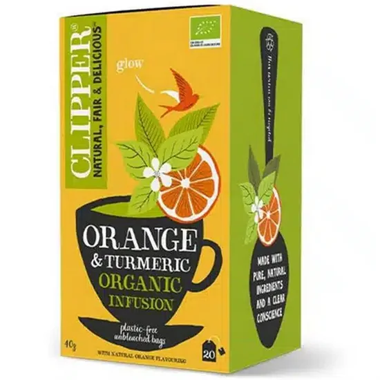 Te Clipper Appelsin Gurkemeje Øko 1x20 breve