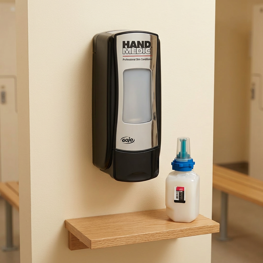 Håndlotiondispenser GOJO Hand Medic ADX-7, sort/krom, 685 ml
