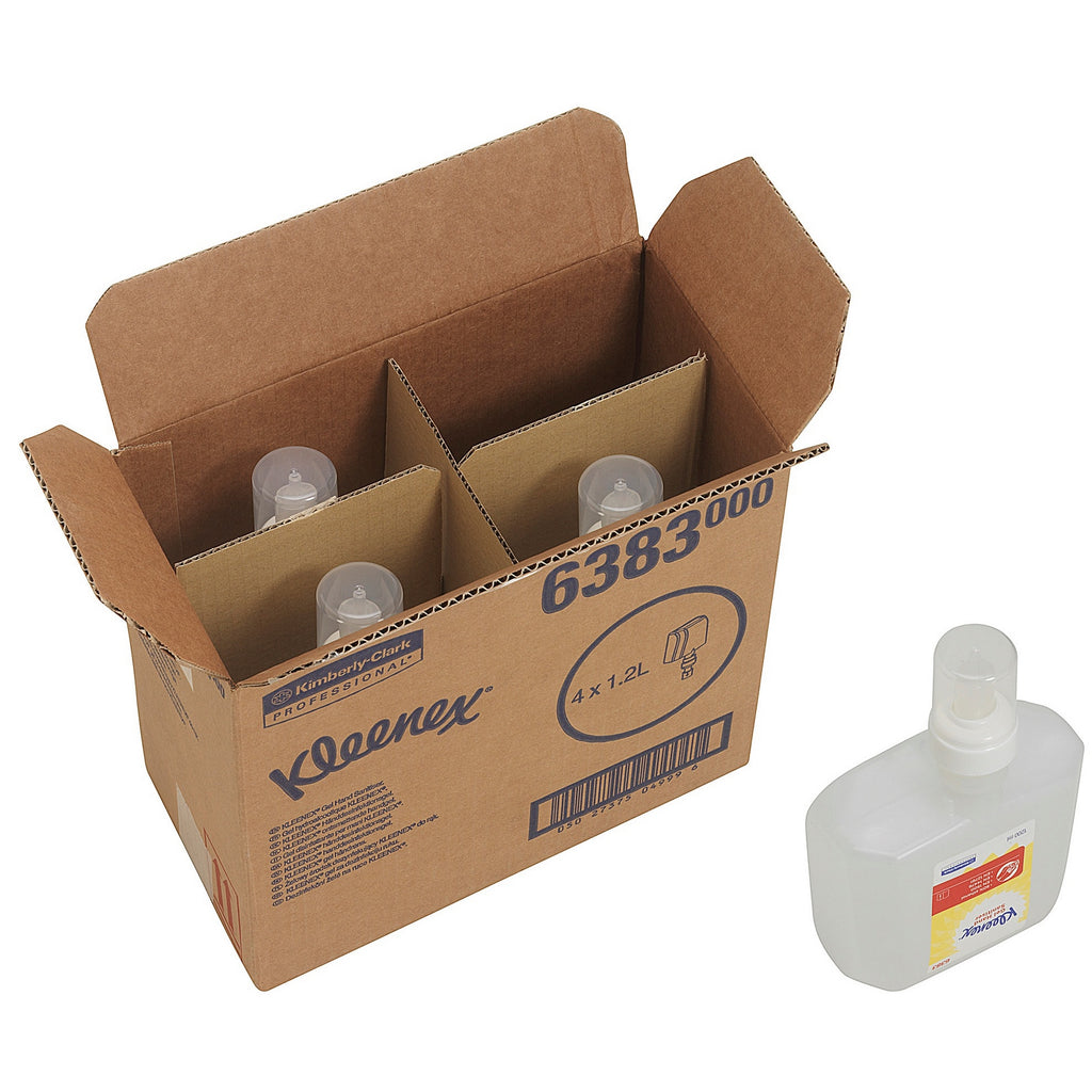 Hånddesinfektion Kimberly Clark Kleenex uden parfume 4x1,2 ltr i Brun kasse