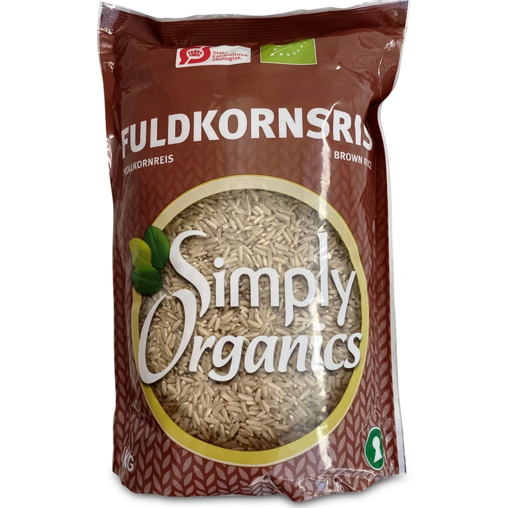 Lange brune ris, økologiske fuldkornsris, 1 kg