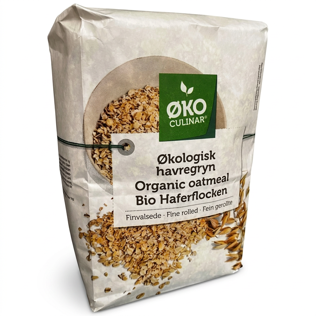 Havregryn Øko Culinar, finvalsede og økologiske, 1 kg