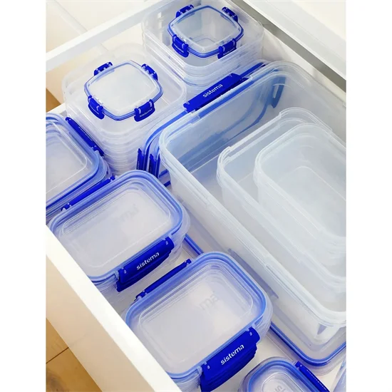 Opbevaringssæt Sistema Klip It Plus Rektangulær 6-pack