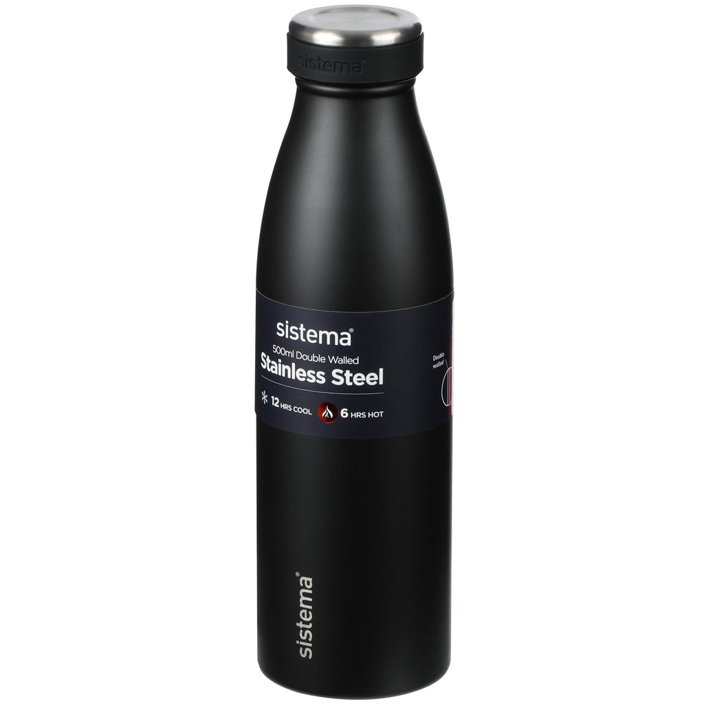 Termoflaske Sistema 0,5L Rustfri Stål Kold & Varm ass. farver