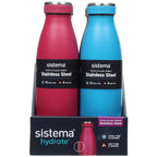 Termoflaske Sistema 0,5L Rustfri Stål Kold & Varm ass. farver