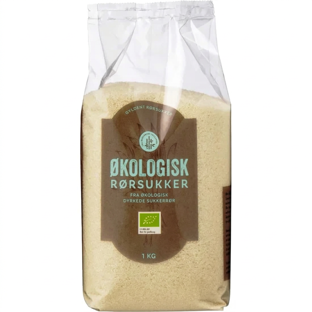 Lyst gyldent økologisk rørsukker, 1 kg