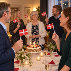 Papirflag Dannebrog på 30 cm pind, 15 × 10 cm, 10 stk.