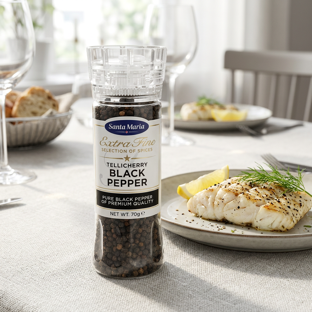 Peberkværn Santa Maria Tellicherry Black Pepper, 210 g