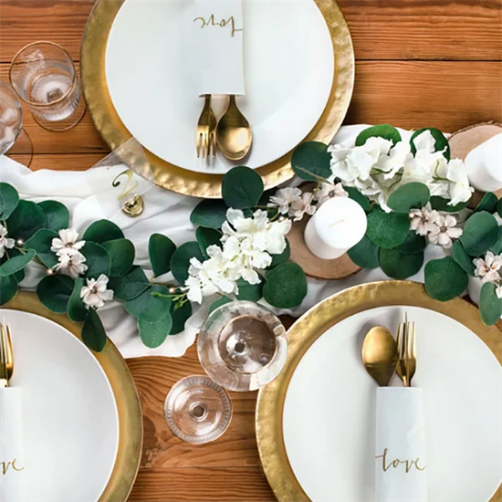 Bordpynt Eucalyptus Guirlande med LED Lys 2m