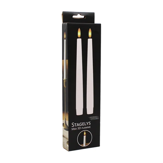 Stagelys 3D LED 24,5cm Hvide 2-pack