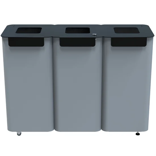 Affaldssortering Modulspande med hjul 3x70 liter