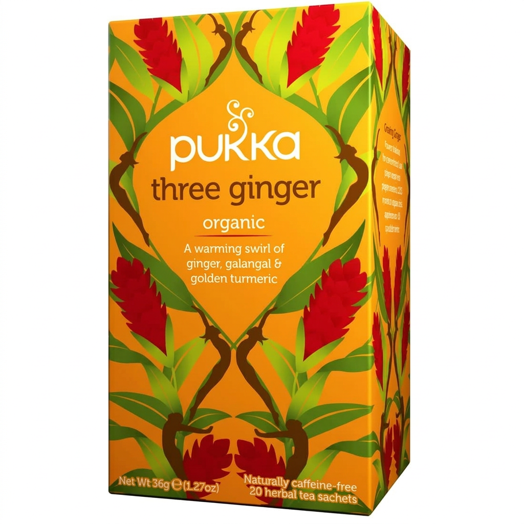 Urtete Pukka Three Ginger økologisk, 20 breve, 36 g
