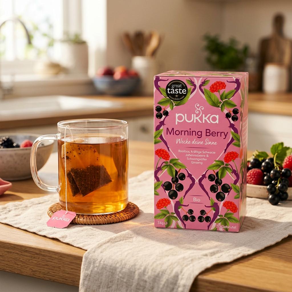 Urte- og frugtte Pukka Morning Berry økologisk, 20 breve, 34 g