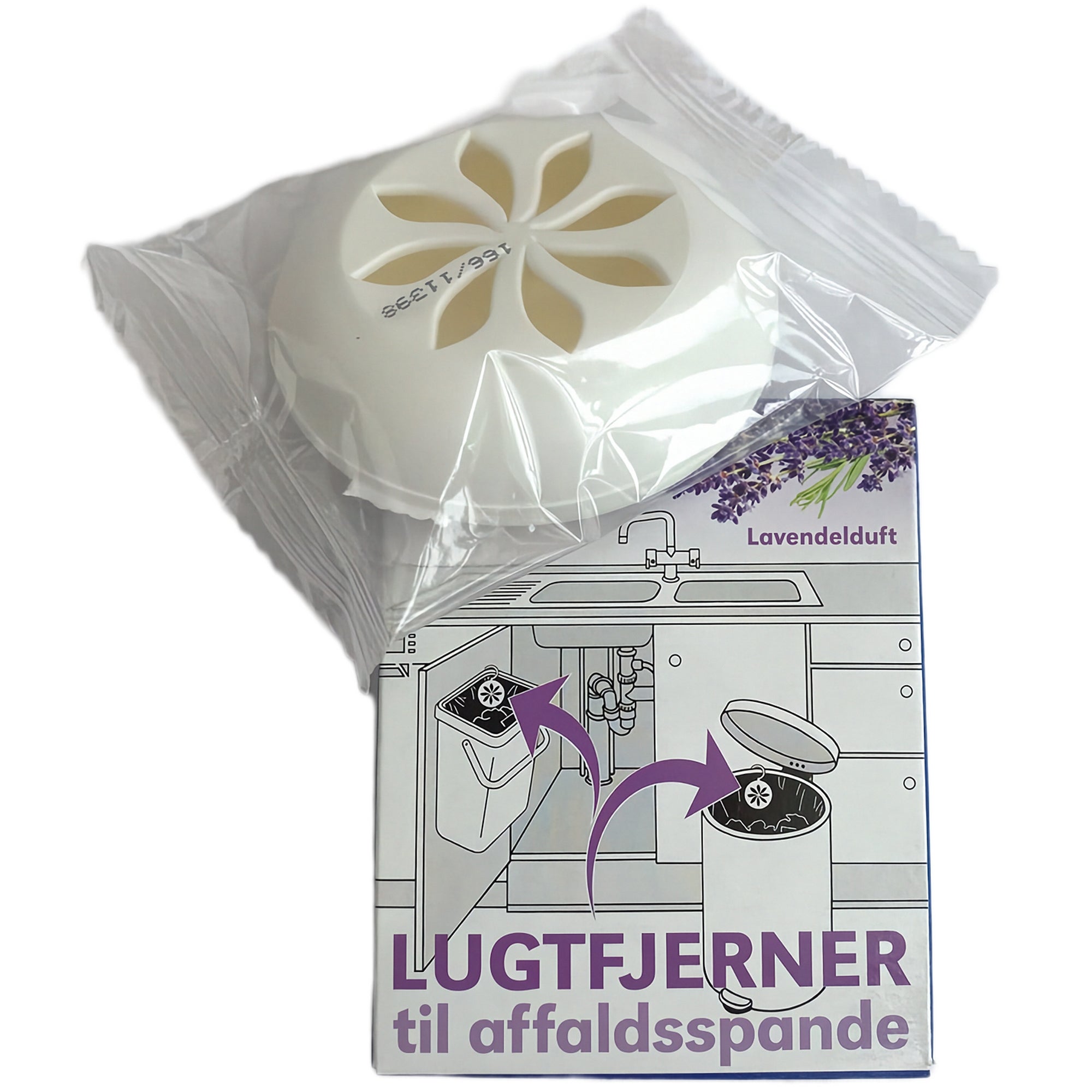 Lugtfjerner til Affaldsspande 1 stk – lavendelduft & ophæng