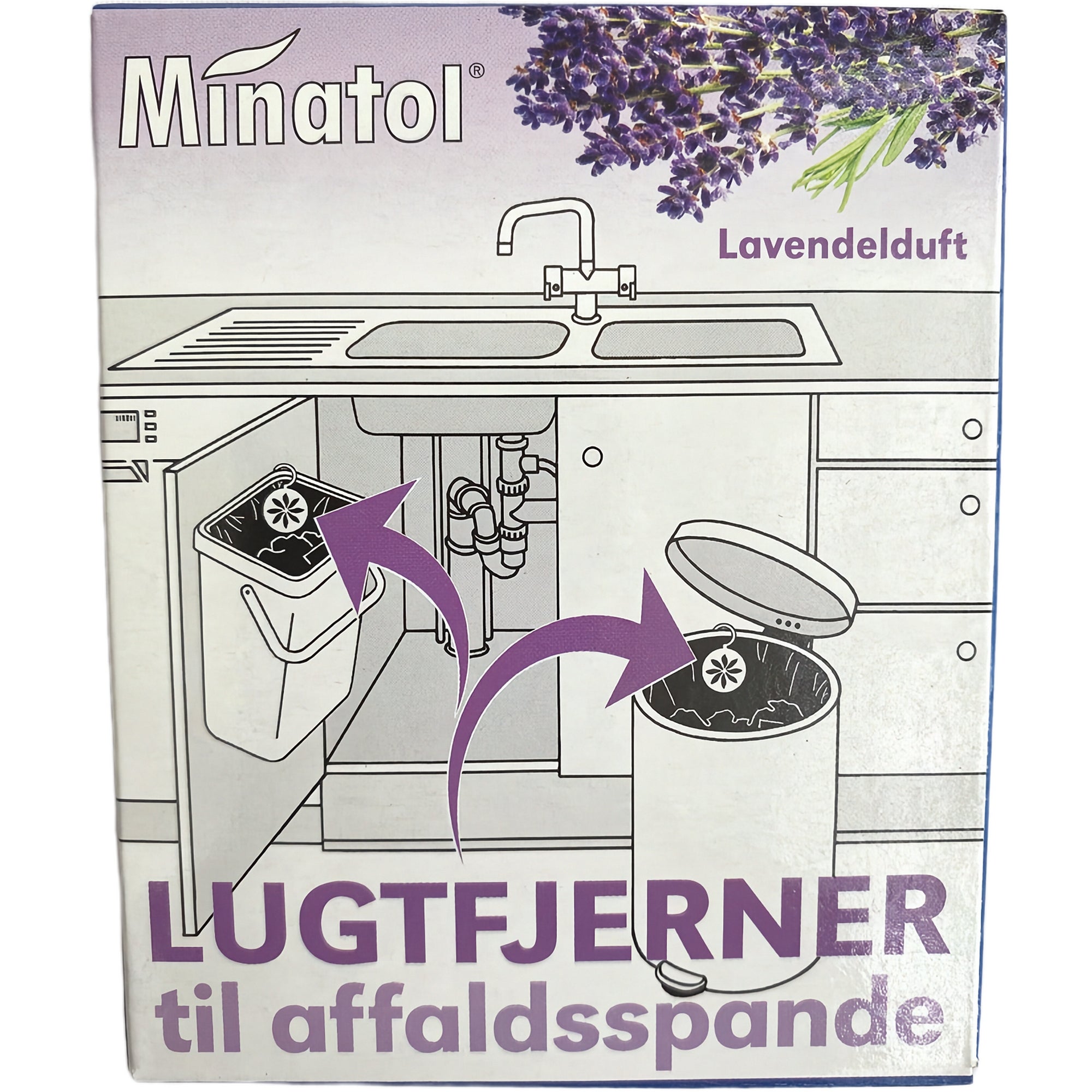 Lugtfjerner til Affaldsspande 1 stk – lavendelduft & ophæng Kun pakken