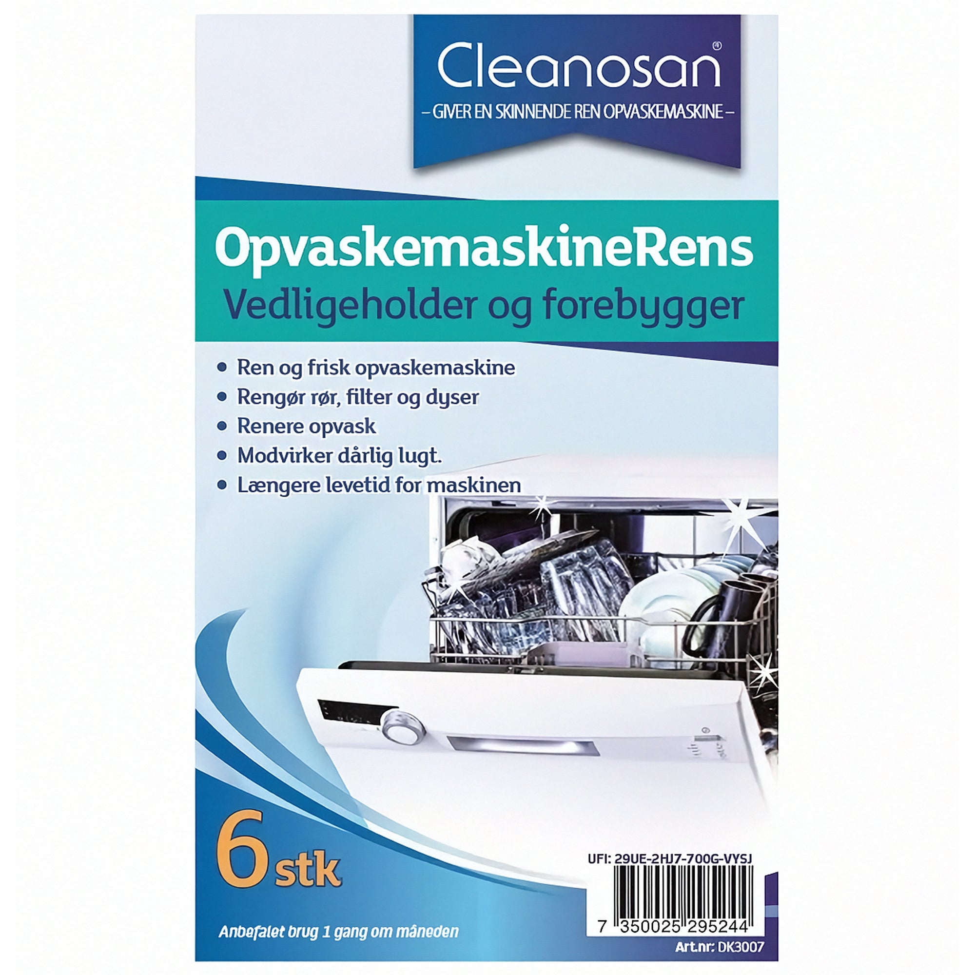 Opvaskemaskinerens Cleanosan 6 stk – effektiv rens til maskiner