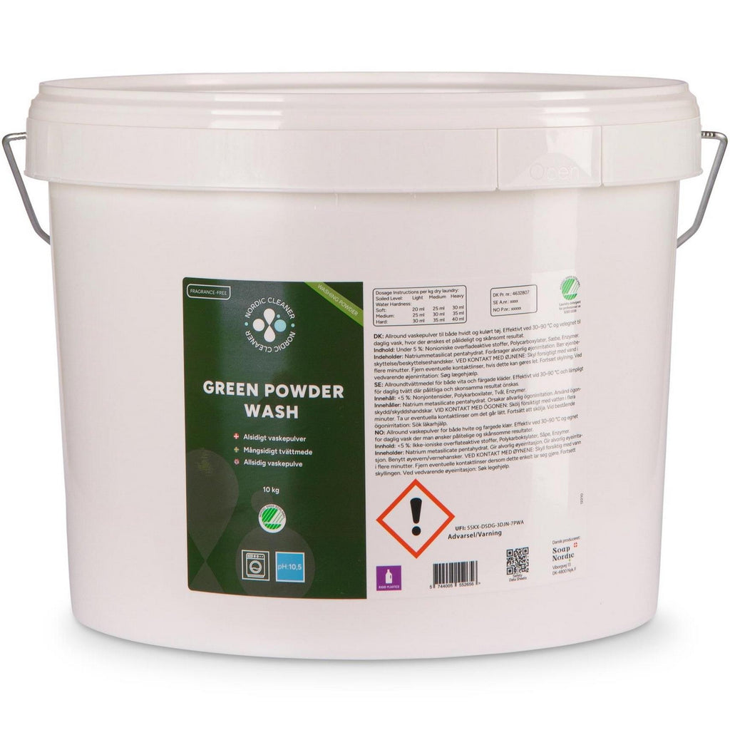 Vaskepulver Svanemærket Allround Parfumefri 10 kg