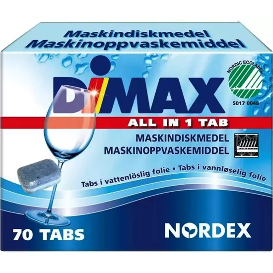 Opvasketabs Dimax Svanemærkede 1x70 stk