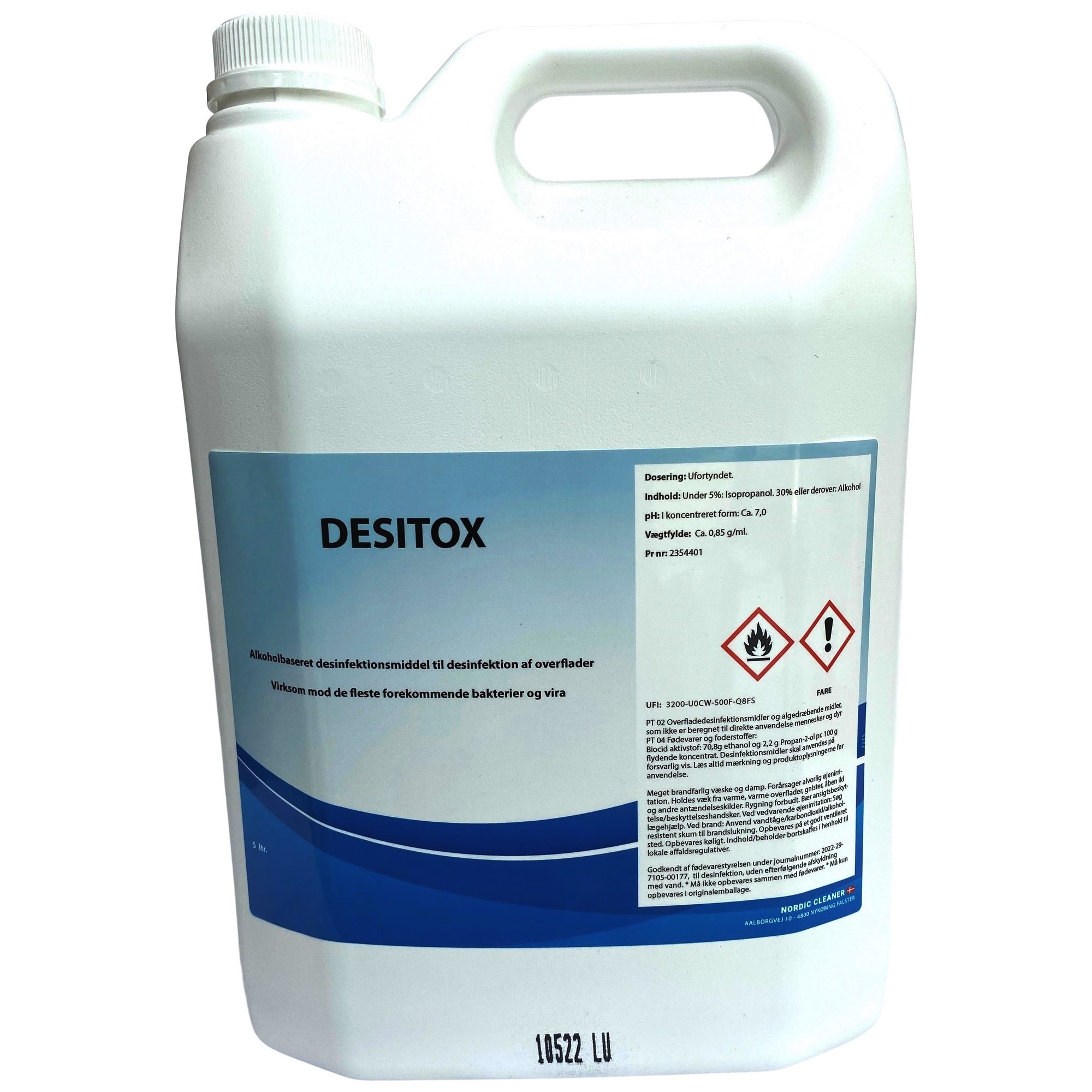 Overfladedesinfektion Desitox Ufortyndet 5 ltr.