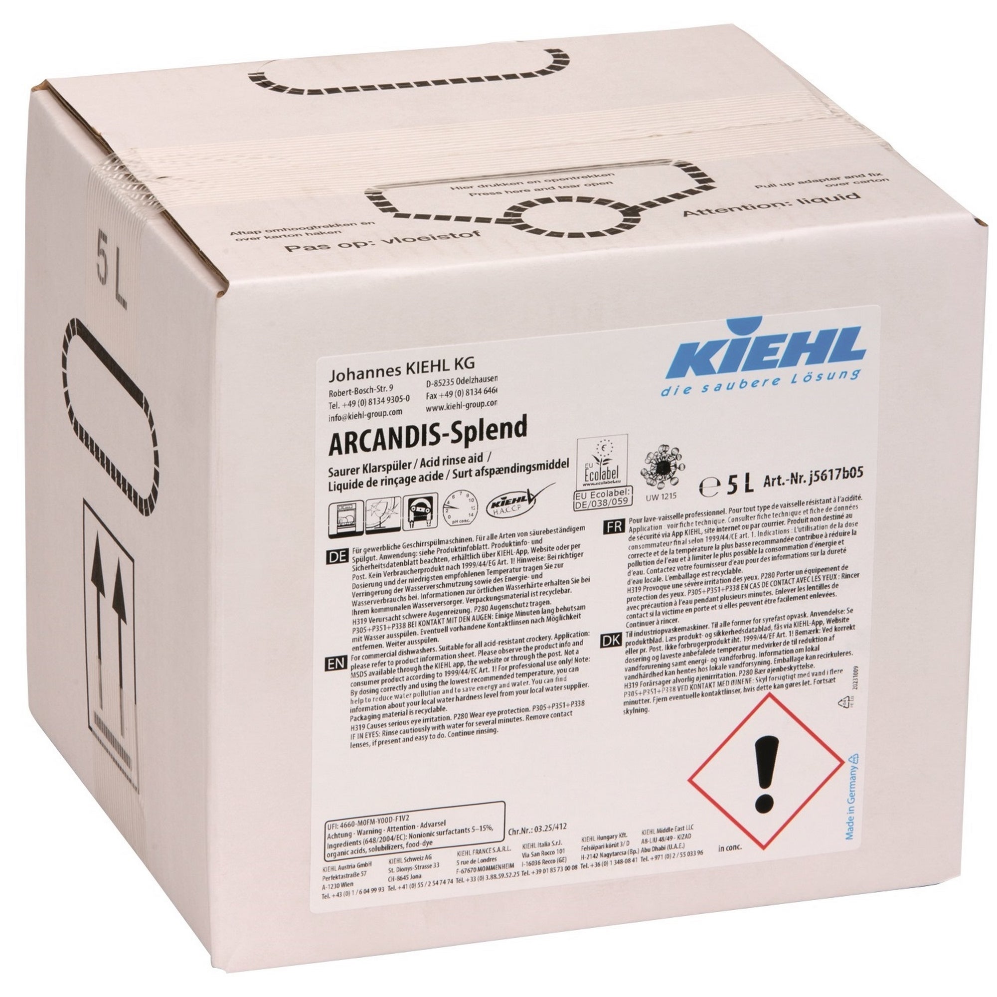 Afspænding Surt Arcandis Splend BIB 5 ltr Kiehl I BOX